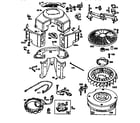 Briggs & Stratton 350777-1034-E1 flywheel assembly and blower housing diagram