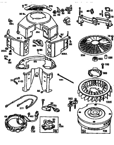 Flywheel assembly and blower housing