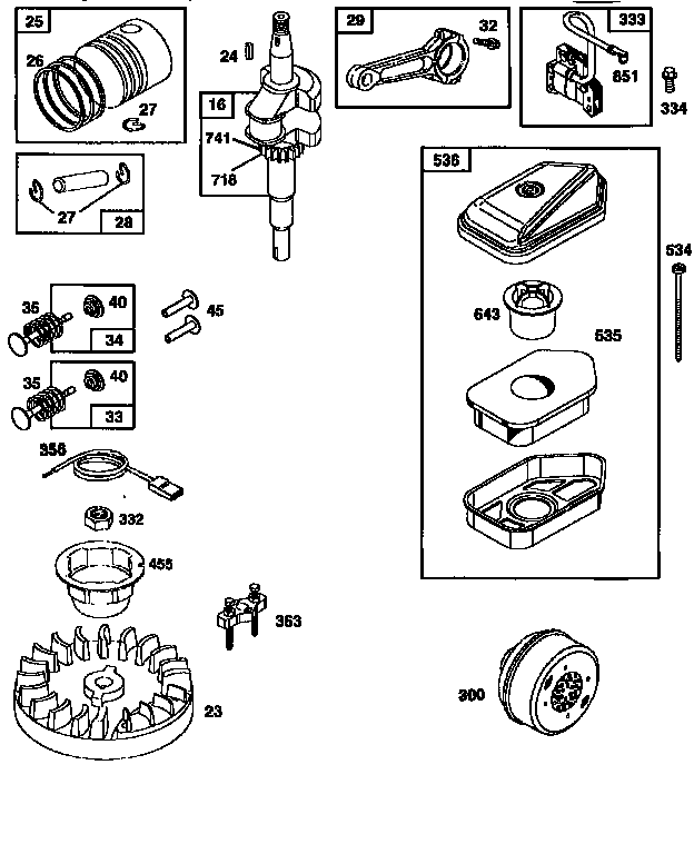 AIR CLEANER AND FLYWHEEL ASSEMBLY