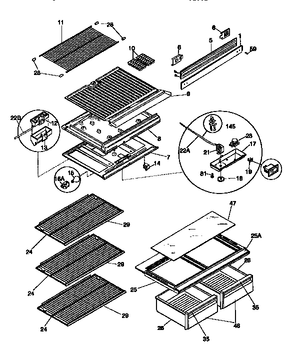 SHELVES AND ACCESSORIES