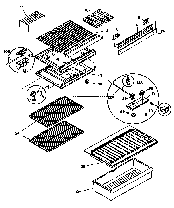 SHELVES AND ACCESSORIES