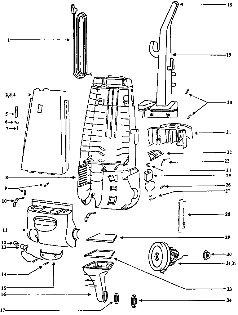Handle and bag housing