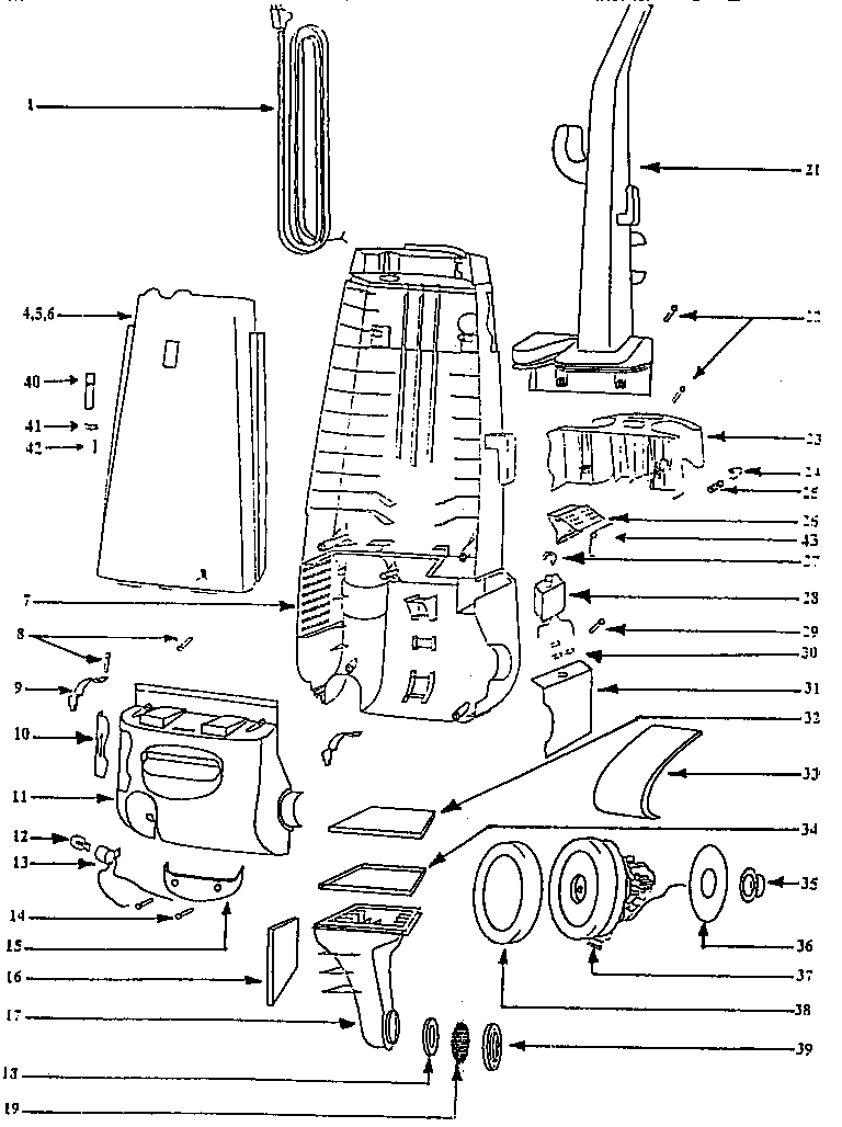Handle and bag housing