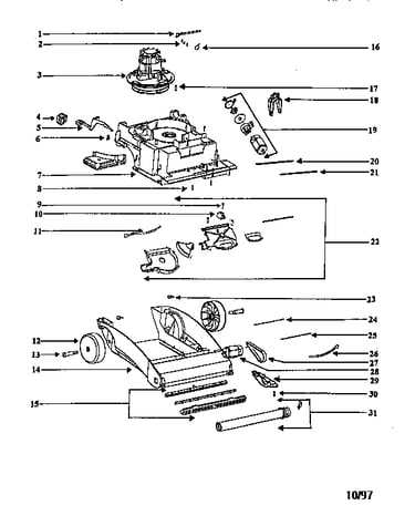 Nozzle and motor assembly