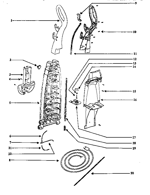 HANDLE AND BAG HOUSING
