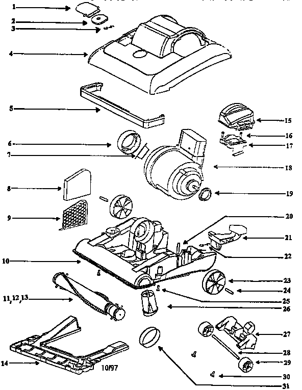 Nozzle and motor assembly