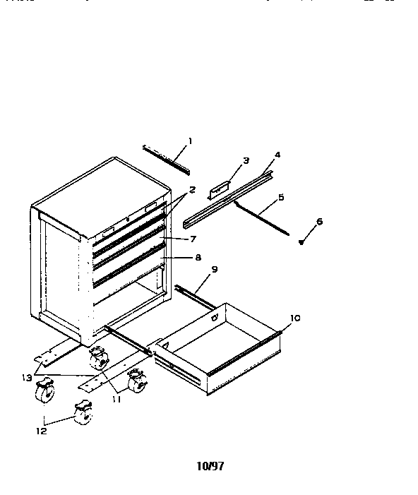 5 drawer professional rollaway