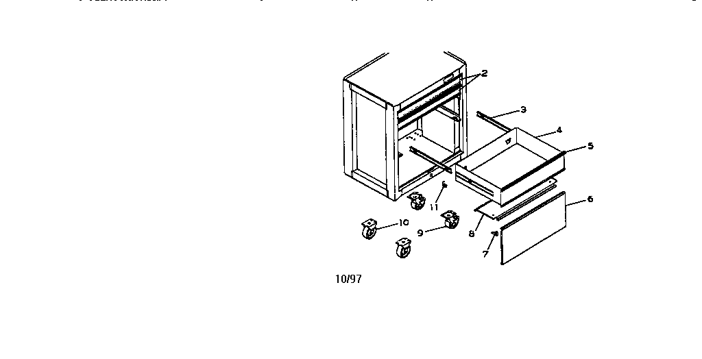3 drawer professional roll-away