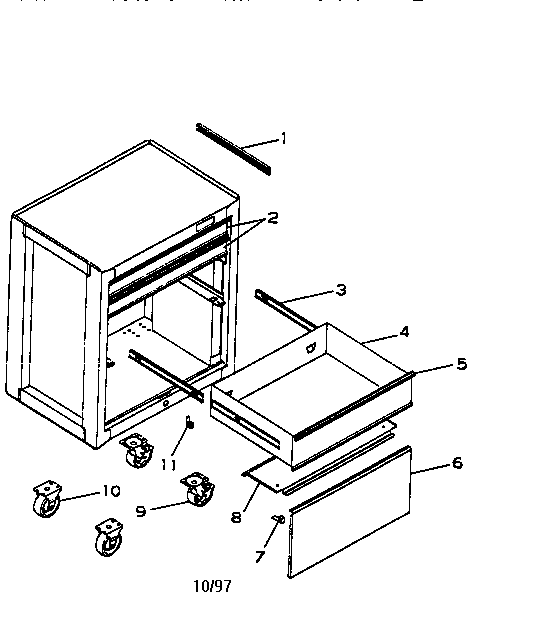 3 drawer professional roll-away