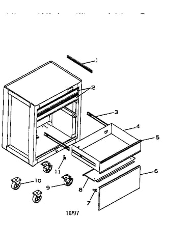 3 drawer professional roll-away