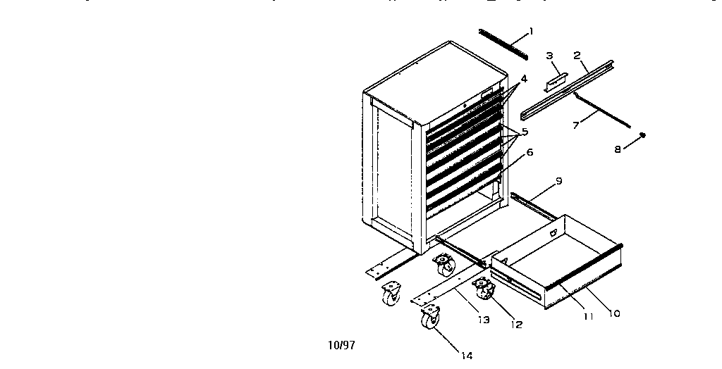 9 DRAWER ROLL-AWAY