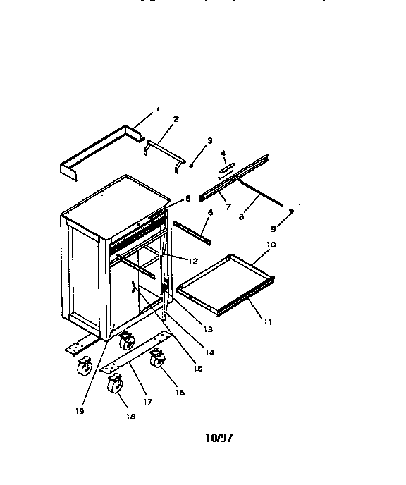 3 drawer industrial cart
