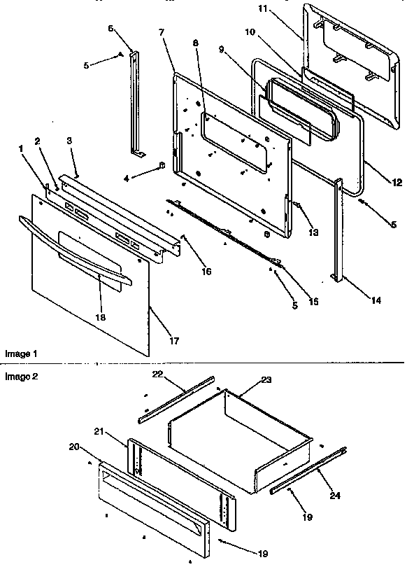 Oven door / storage drawer