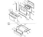 Amana ART6110W/P1143447NW oven door and storage drawer diagram