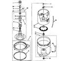 Whirlpool LSL9244EZ0 agitator, basket and tub diagram