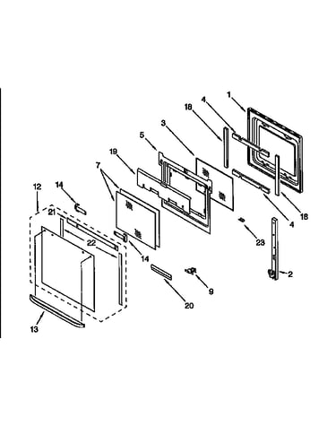 Upper oven door