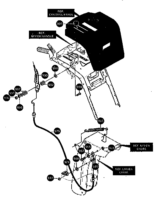 Remote chute assembly