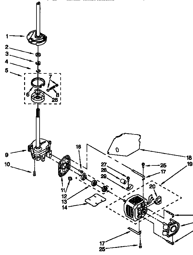 Brake, clutch, gearcase, motor, and pump