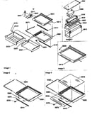 Deli, shelves, crisper assy
