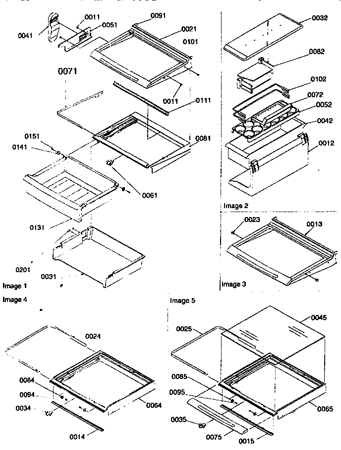Deli/shelf/crisper assembly