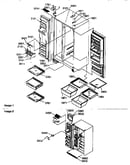 Refg/frz shelves/lgts/hinges