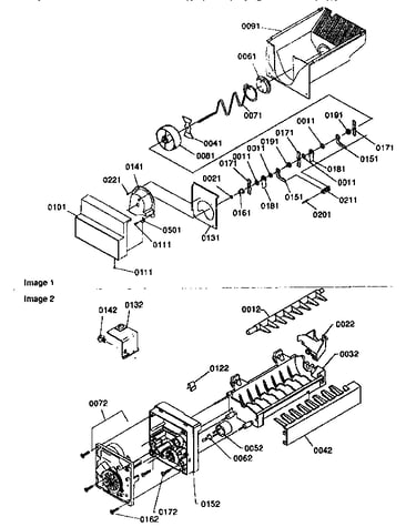Ice bucket auger and ice maker