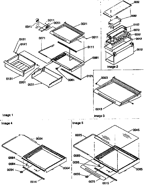 Deli,shelves,crisper assy