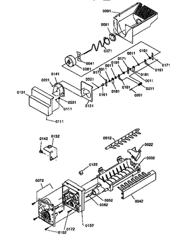 Ice bucket aguer and ice maker parts