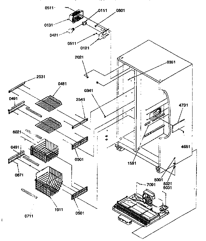 Freezer shelves/light