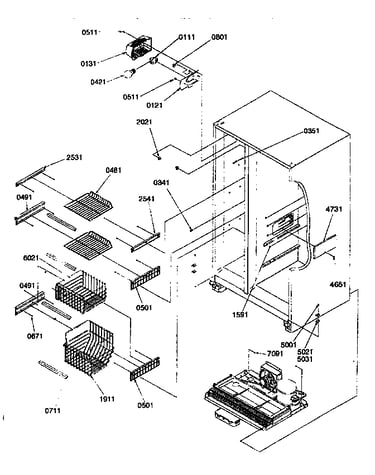 Freezer shelves/light