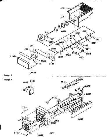 Ice bucket auger/ice maker