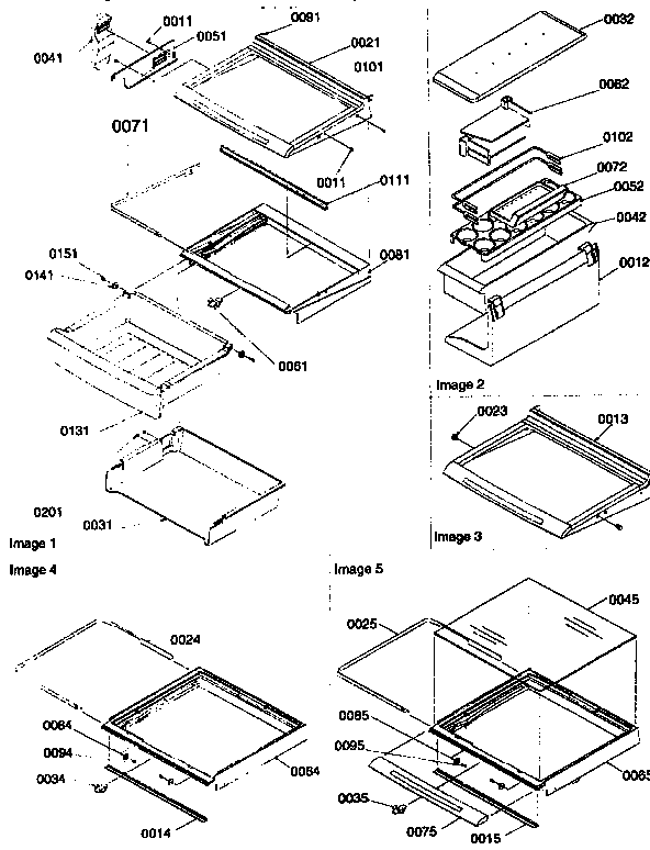 Deli/shelf/crisper assembly