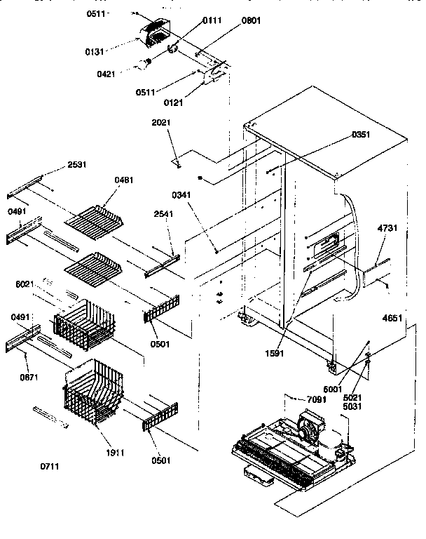Freezer shelves/light