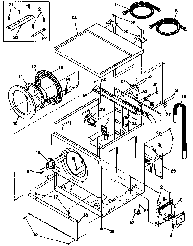 CABINET, DOOR AND TOP