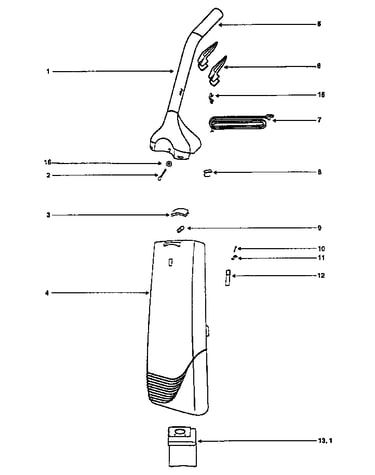 Handle and bag housing