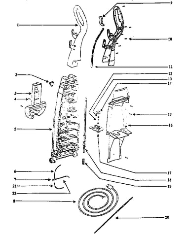 Handle and bag housing