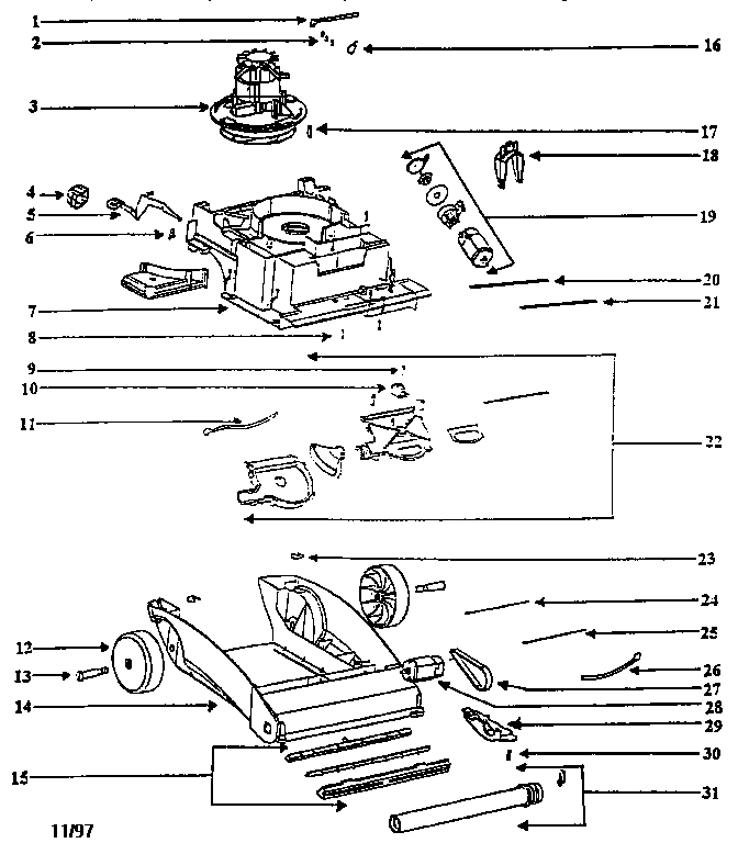Nozzle and motor assembly