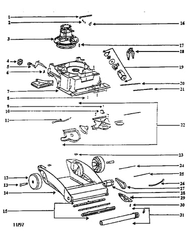 Nozzle and motor assembly