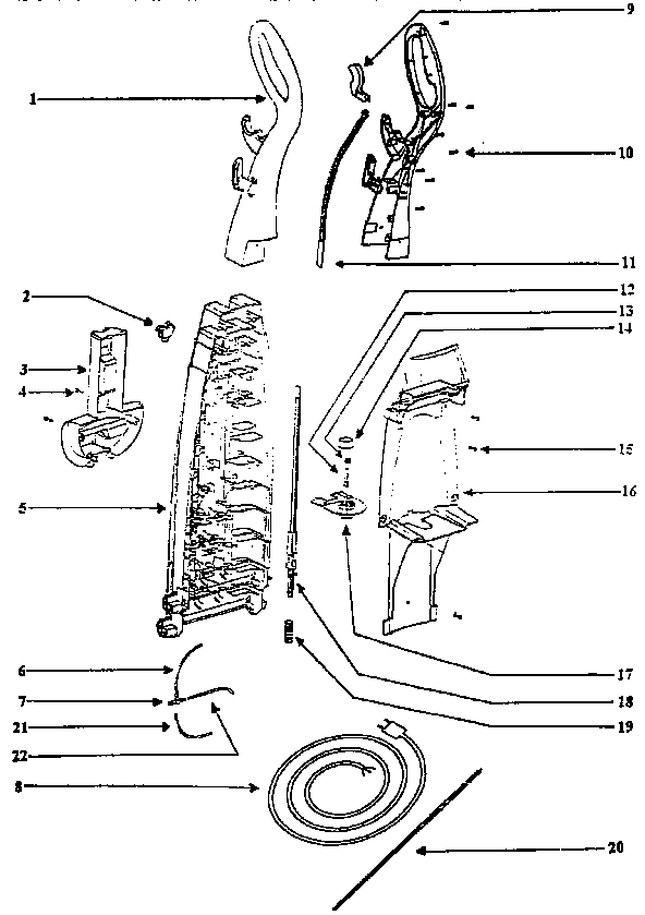 Handle and bag housing