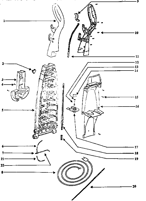 Handle and bag housing