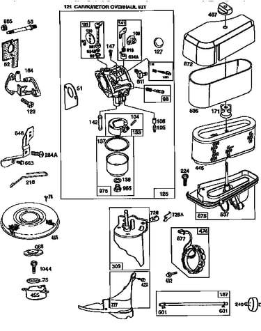 Carburetor and air cleaner assembly