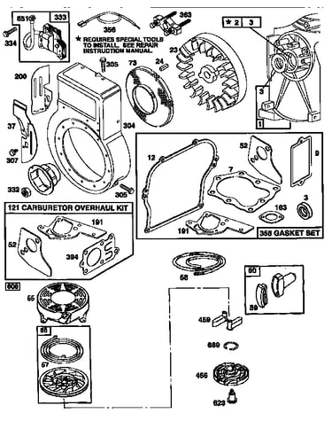 Flywheel assembly and gasket set