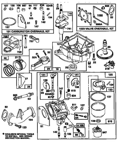 Carburetor and base engine assembly