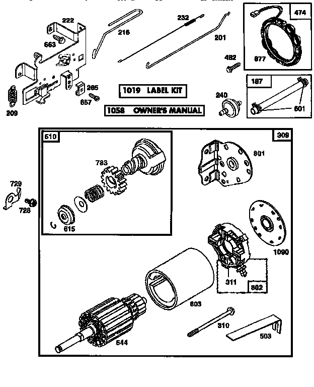 Motor and drive starter