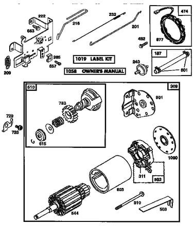 Motor and drive starter