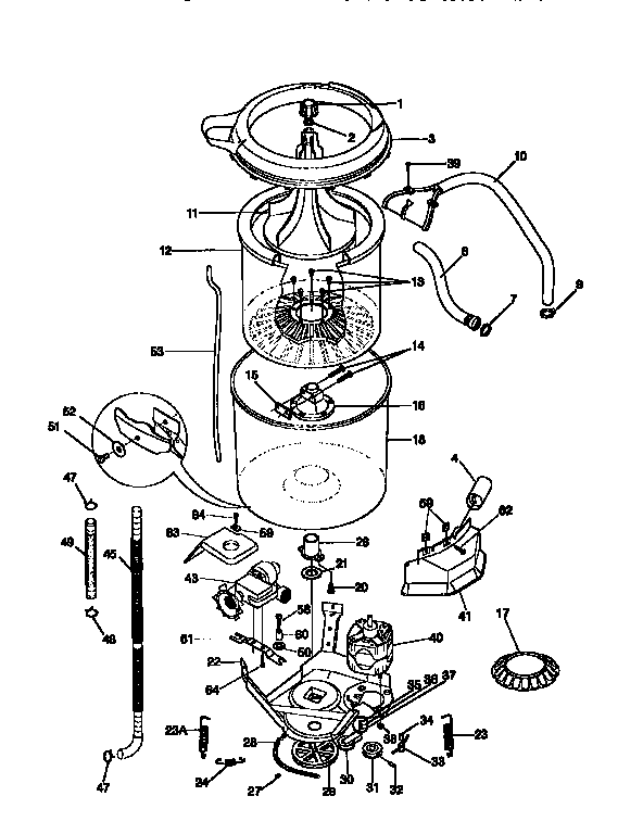 Tub, basket, and agitator