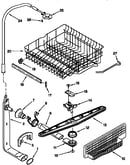 Upper dishrack and water feed