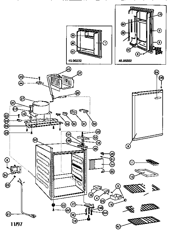 Refrigerator cabinet parts