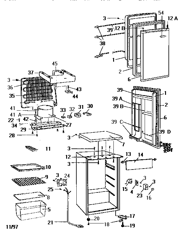 Refrigerator cabinet parts