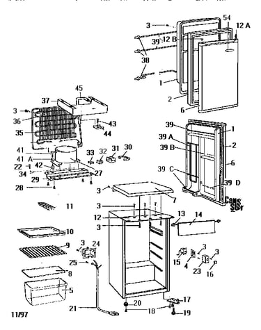 Refrigerator cabinet parts